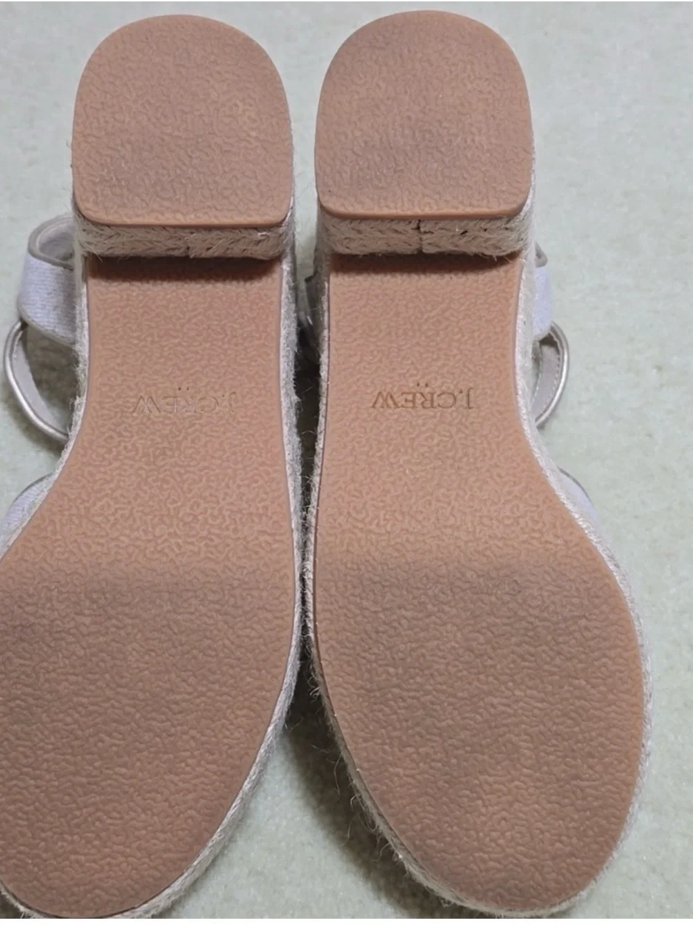 BNIB J. Crew Beige Linen Platform Espadrille Neutral Women’s Sandals